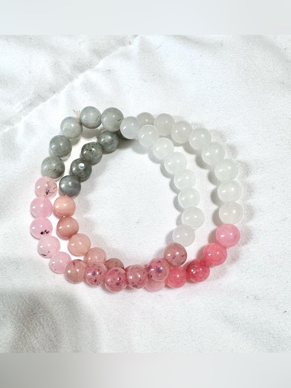 Double Matching Natural Stone Multicolor Bracelets